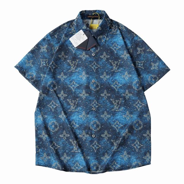 Louis Vuitton Ocean Boat Printed Beach Short Sleeves Authentic 6550 purchased, m