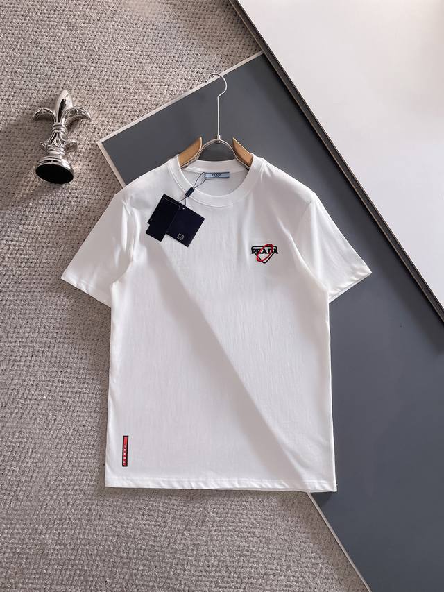 Prada 25Ss Spring and Summer New Release Counter Latest Short Sleeve Round Neck