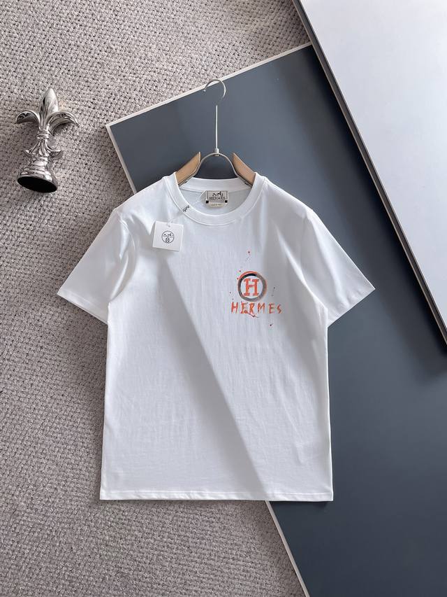 Hermes 25Ss Spring and Summer New First Counter Latest Short Sleeve Round Neck