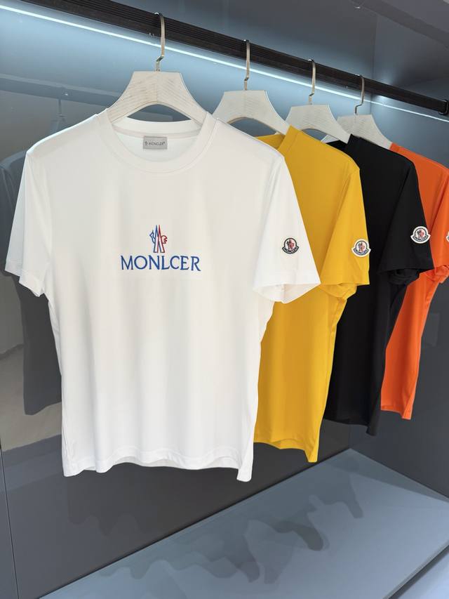 New Jy-P Mon*Ler Men's Round Neck Short Sleeve T-shirt 2025Ss Spring and Summer