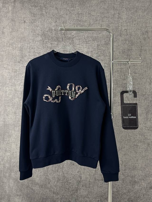 Louis Vuitton Louis Vuitton 2025 Spring New Letter Ribbon Embroidered Crewneck S