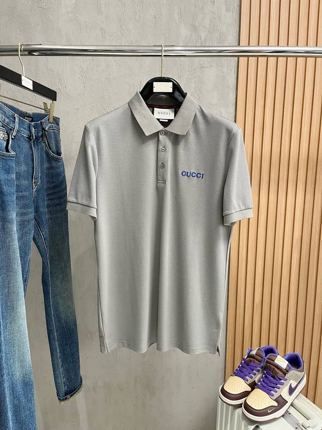 Gucci 2025 Spring/Summer new men's logo short-sleeved Polo shirt, continuing the