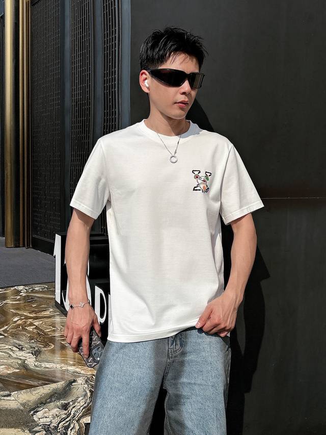 Lvjia 2025 Spring and Summer new unisex couple casual loose cotton round neck sh