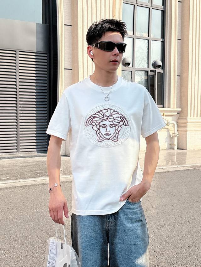 Fanjia 2025 Spring and Summer new unisex couple casual loose cotton round neck