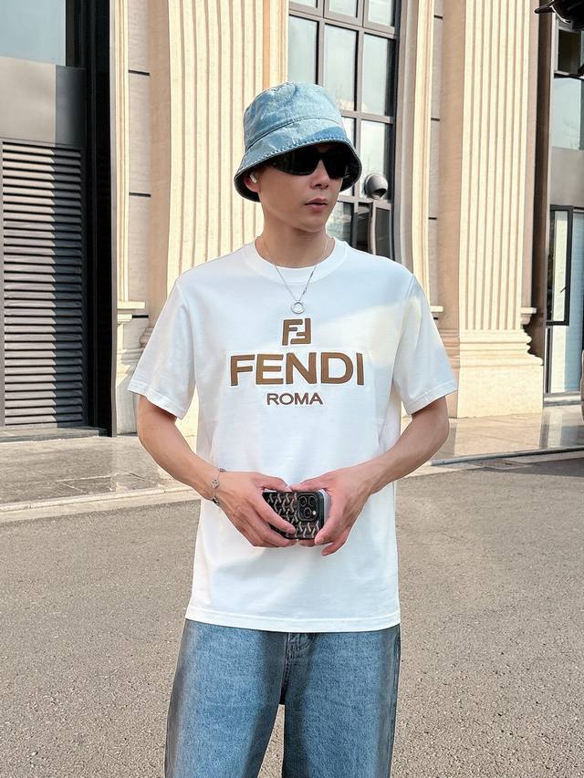 Fend*Fend's new 2025 spring and summer unisex couple's casual loose cotton round