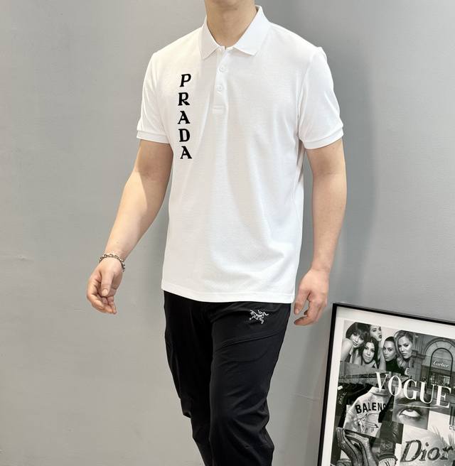Prad*Prada 25S Spring/Summer Men's Polo...New models recommended. Custom-made pi