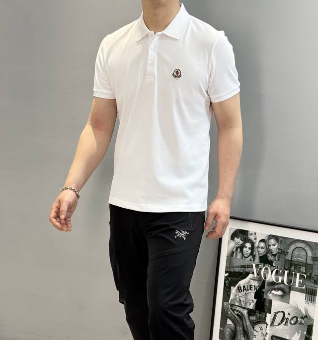 Moncle*Moncle classic Polo shirt. 25S new style. This Polo shirt is made of merc