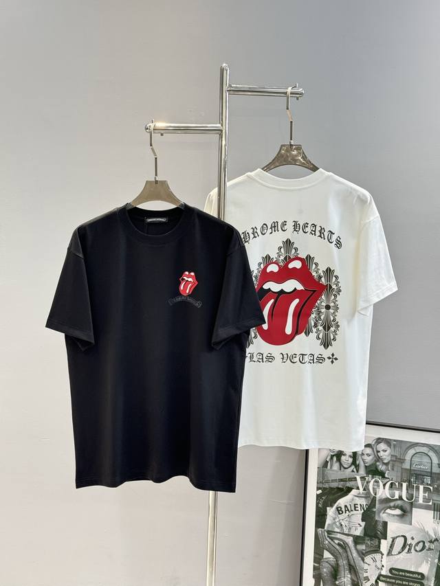 Chrome Hearts 25S trendy T-shirt. Unisex! Chrome Hearts horseshoe logo heat tran