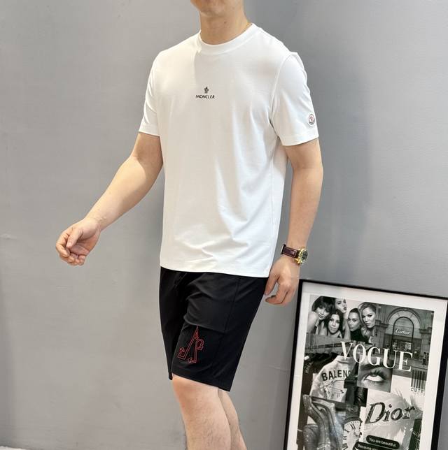 Tops and pants Mon Cle*Mon-kou 25S new summer round-neck short-sleeved top. The
