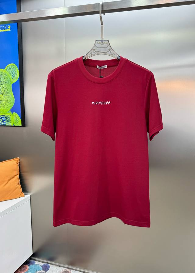 Moncler 2025Ss short-sleeved T-shirt, pure cotton double yarn fabric, color-matc