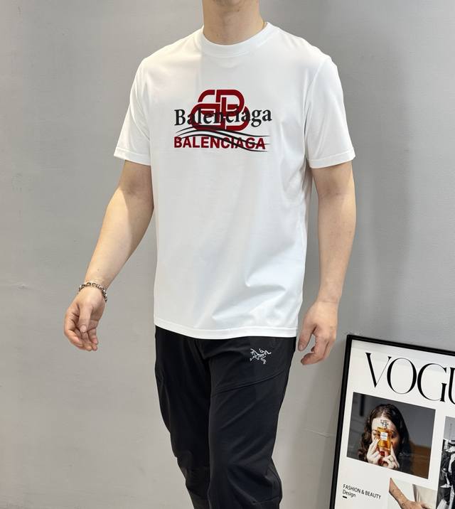 Balenciag* Paris-Saga joint model. 25S summer round neck short sleeve. Can be ma