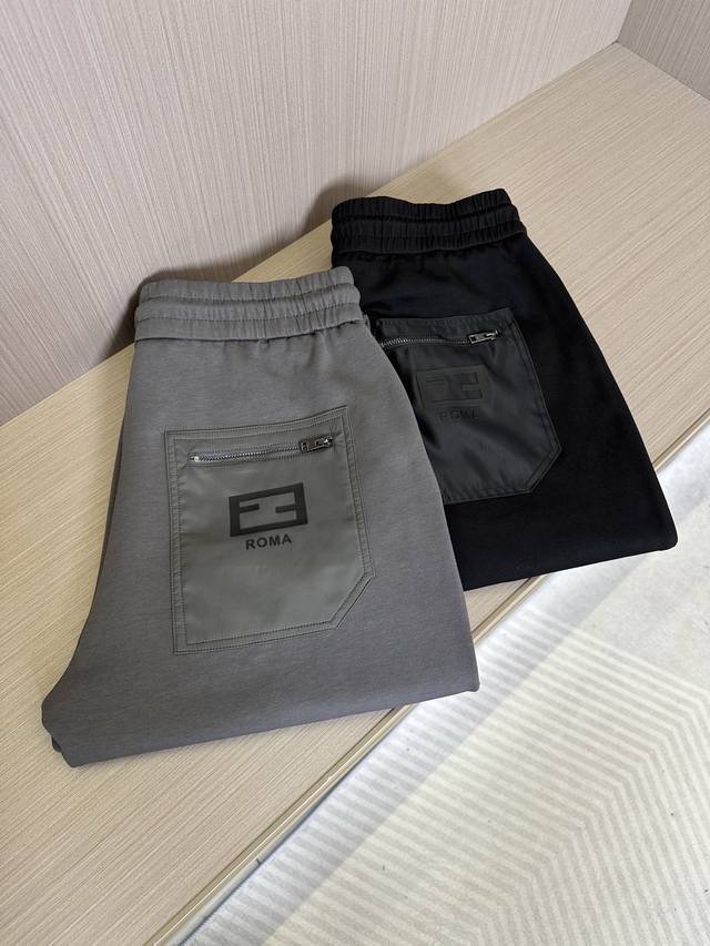 Fd Fendi 25Ss new summer men's casual versatile drawstring sweatpants casual pan
