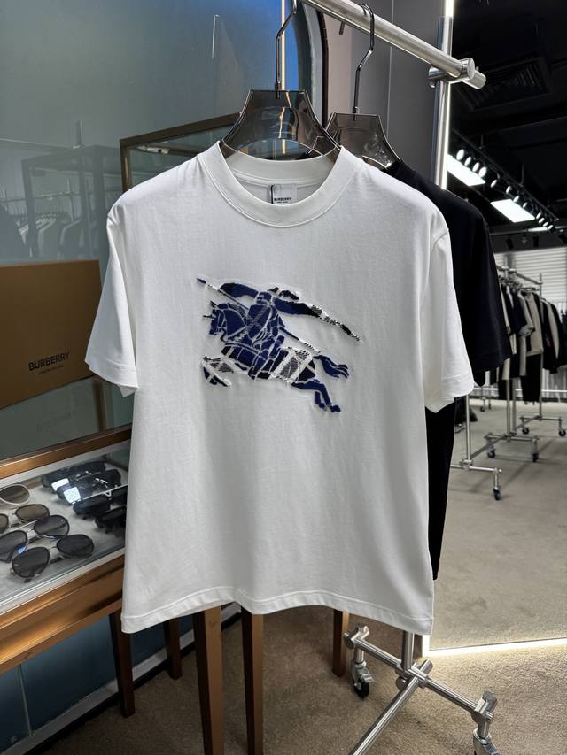 BURBERRY 2025 Spring and Summer New Men's and Women's Short-sleeved T-shirt! Cus