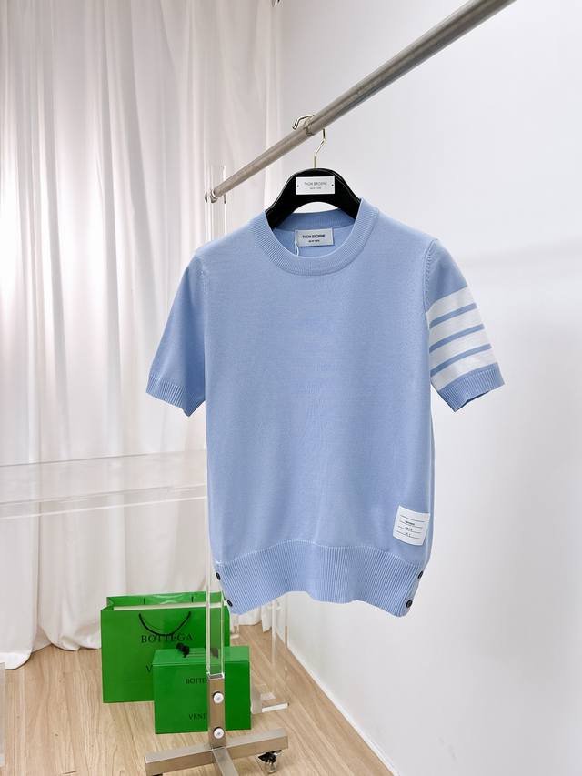 Tb 2025 Spring and Summer new men's top L-knitted short-sleeved T-shirt, the bra