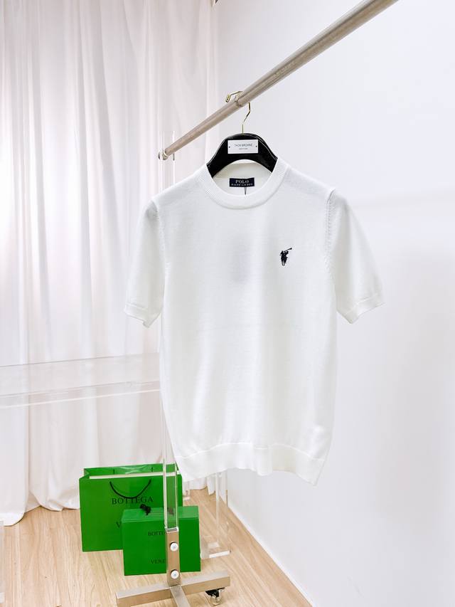 Paul 2025 Spring and Summer new men's top knitted short-sleeved T-shirt, the bra