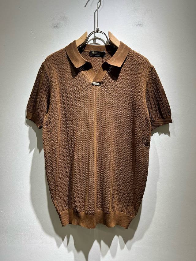 Loro Piana 2025 Spring and Summer Men's latest trade order knitted short-sleeved