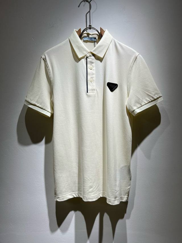 Prad*Puda 2025 Spring and Summer new classic element short-sleeved Polo shirt, c