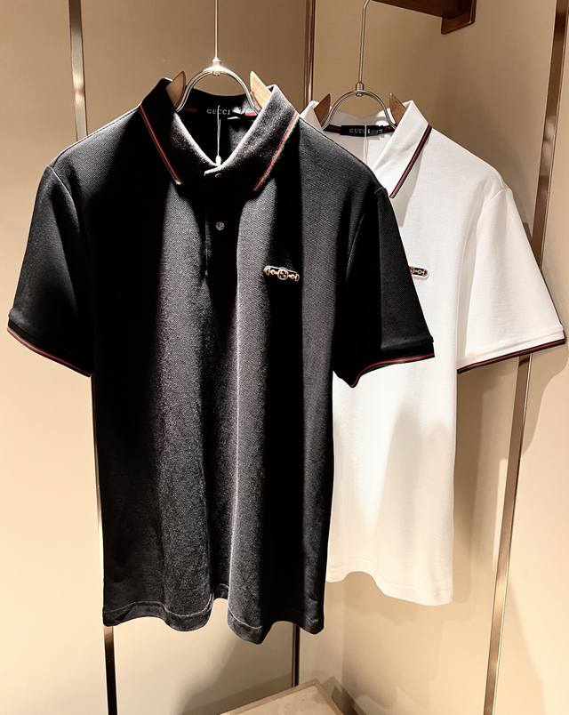 Guc*I Guc's new 2025 spring and summer short-sleeved Polo shirt, rarely availabl