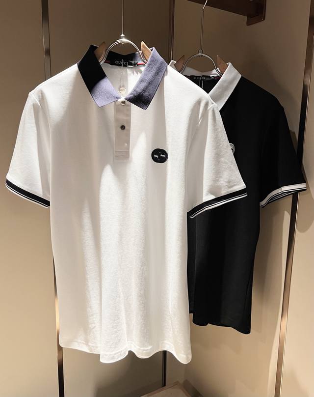 Guc*I Guc's new 2025 spring and summer short-sleeved Polo shirt, rarely availabl