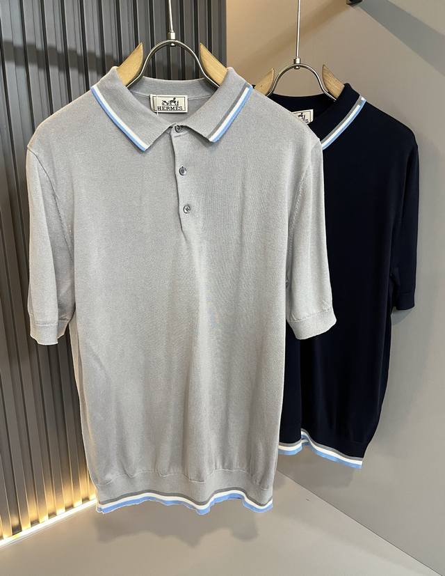 Her*Mes 2025 Spring and Summer new men's lapel short-sleeved T-shirt, a new upgr