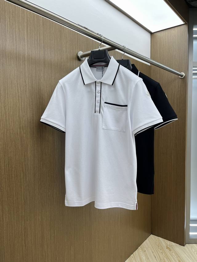Mon 2520Ss Summer new Logo men's lapel Polo shirt! Classic business men's style,