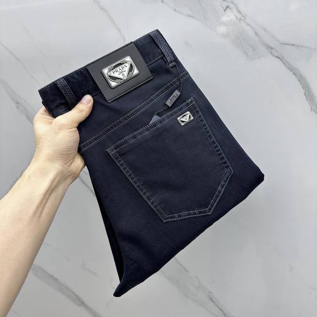 Prad* Prada high-end customization, 2025 early spring thin latest jeans counter