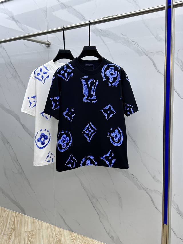 Lv*Louis*Dent 2025Fw Spring and Summer new round neck T-shirt for outerwear, thr
