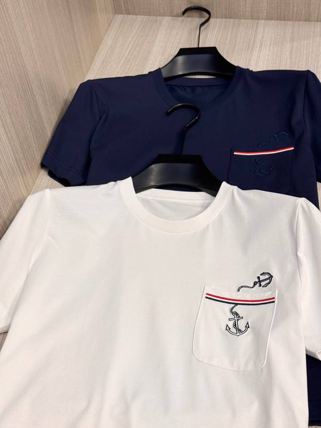 Model L803#, Tb's latest 2025 spring and summer anchor embroidered men's round