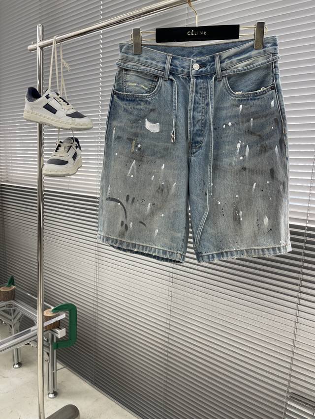 Acne Studio 25Ss new loose waist pocket denim shorts for men and women, high ver