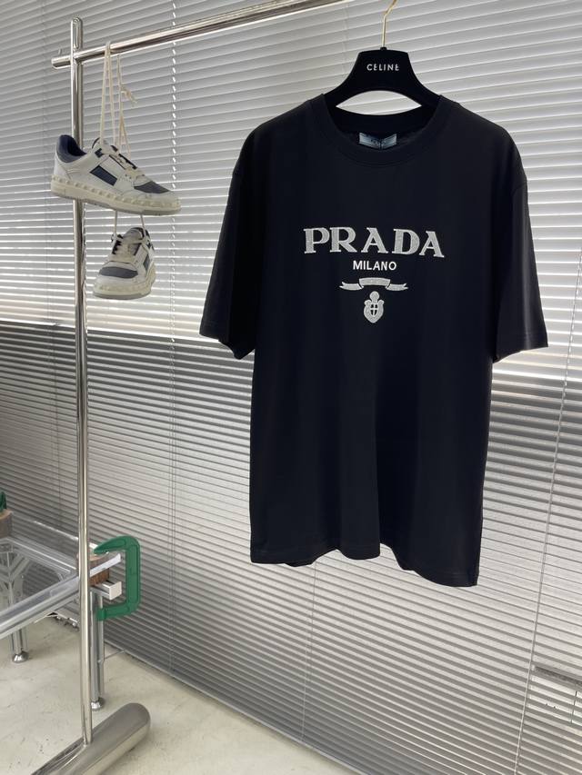 Prad 2025 Spring and Summer New Release Counter Latest Short Sleeve Round Neck T
