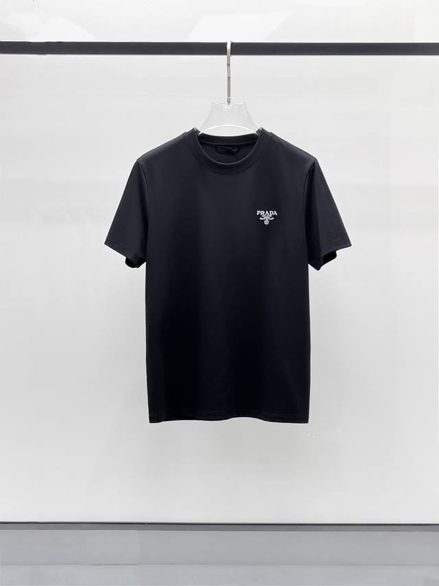 Prada top quality 2025 new short sleeves! Selected 100-count double-sided merce