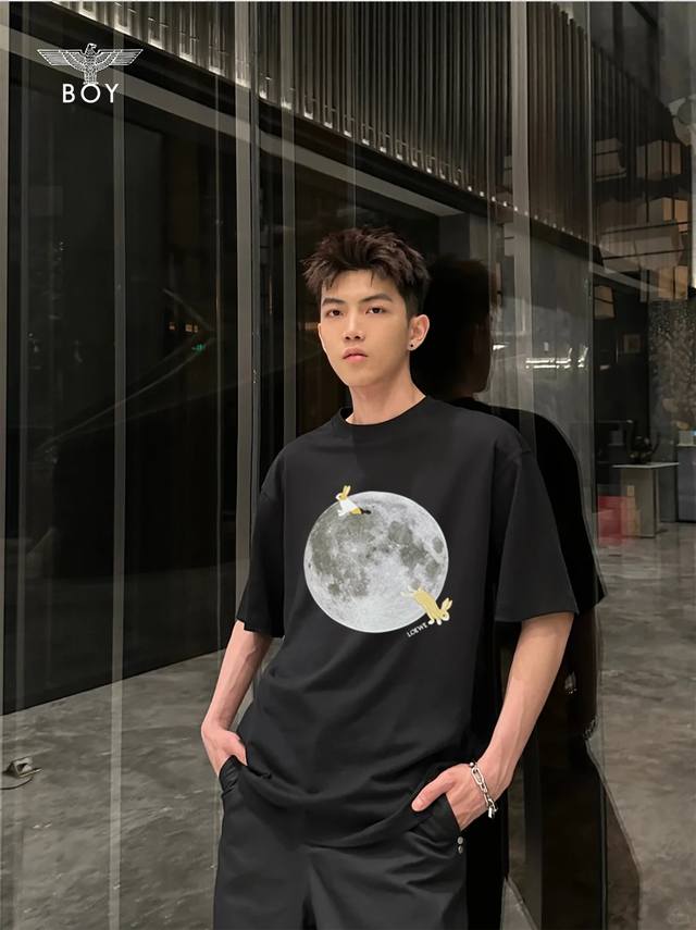 Loew* Loewe classic T-shirt. 25S new style for men and women! Loewe* Loewe graph