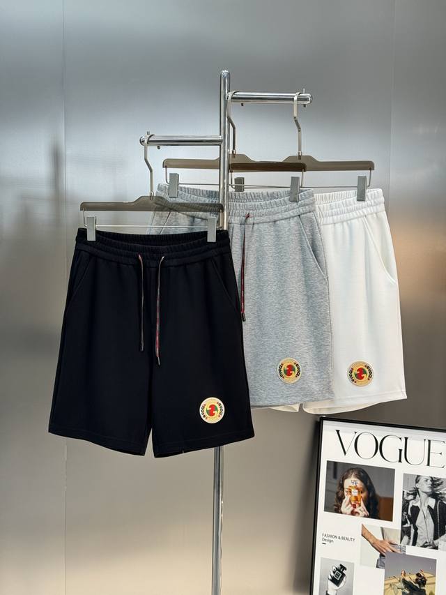 Gucc*Gucci 25S new summer sports casual shorts basic style simple design. 3D emb