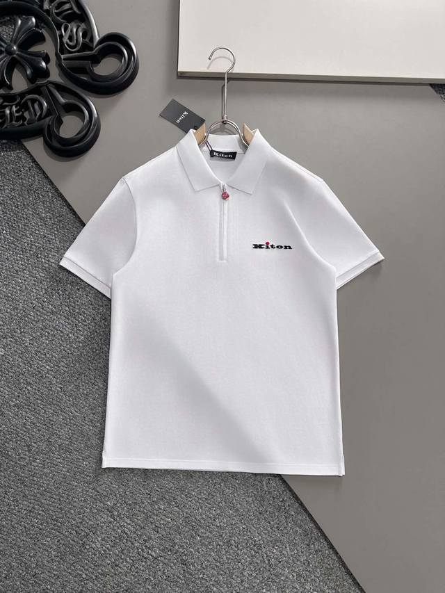 Kiton 2025Ss new summer Logo men's lapel Polo shirt! Classic business men's styl