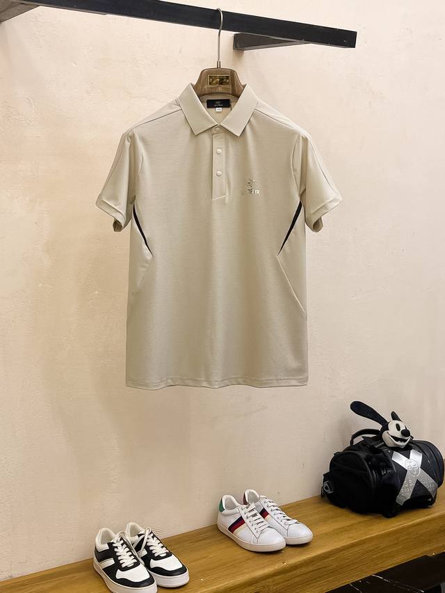 2025 latest short-sleeved Polo, top printed letter pattern logo on the chest, co