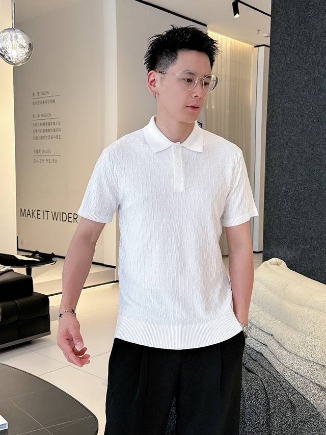 Lv 2025 New short-sleeved Polo, handsome and fashionable, top-positioned top-wov
