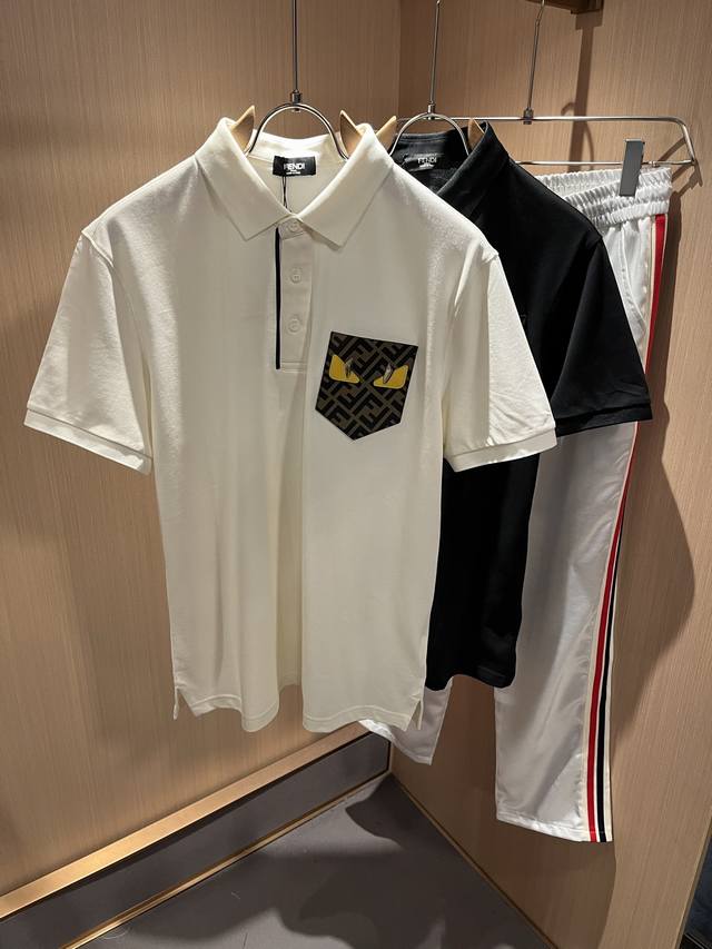 Fen Fendi 2025 Spring/Summer new short-sleeved Polo shirt! The plain version is