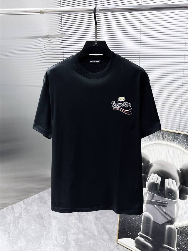 Balenciaga 2025Ss new short-sleeved T-shirt, high-end version! Custom-made fabr