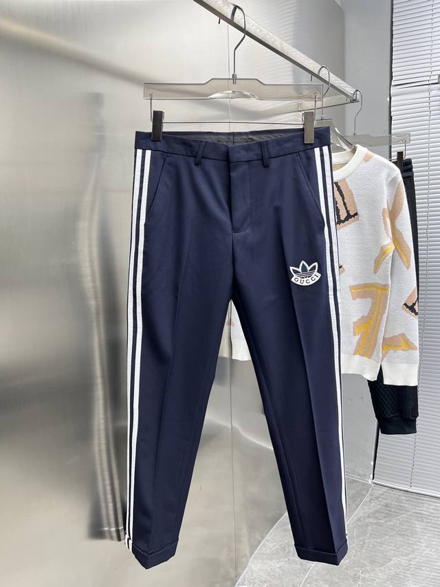 Gucci 2025Ss Spring and Autumn new trousers, nine-point trousers, casual trouser