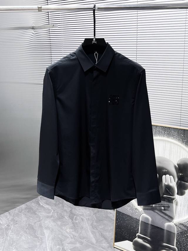 Loewe 2025Ss new long-sleeved shirt, high-end version! Custom-made fabrics are b