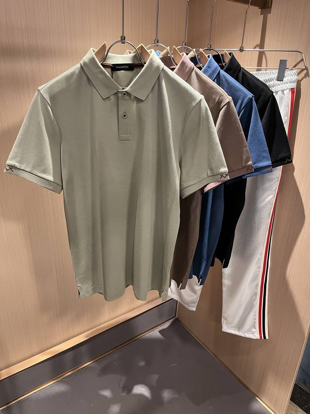 Ermenegildo Zeg*A 2025 Spring and Summer New Men's Casual Polo Short Sleeve, For