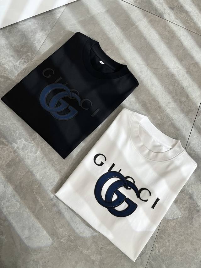 Gucc* Gujia 2025 spring and summer new unisex couple's casual loose cotton round