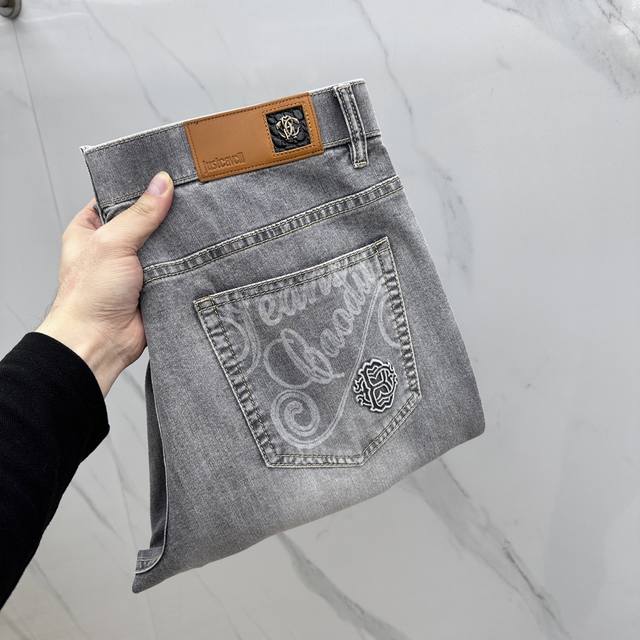 Cavalli high-end customization, 2025 early spring thin latest jeans counter sim