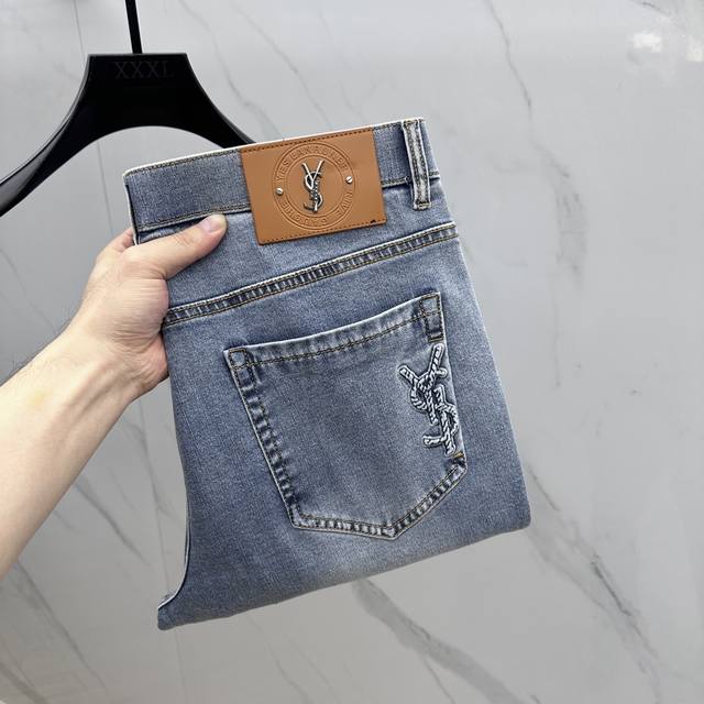 Ysl Saint Laurent high-end customization, 2025 early spring thin latest jeans co