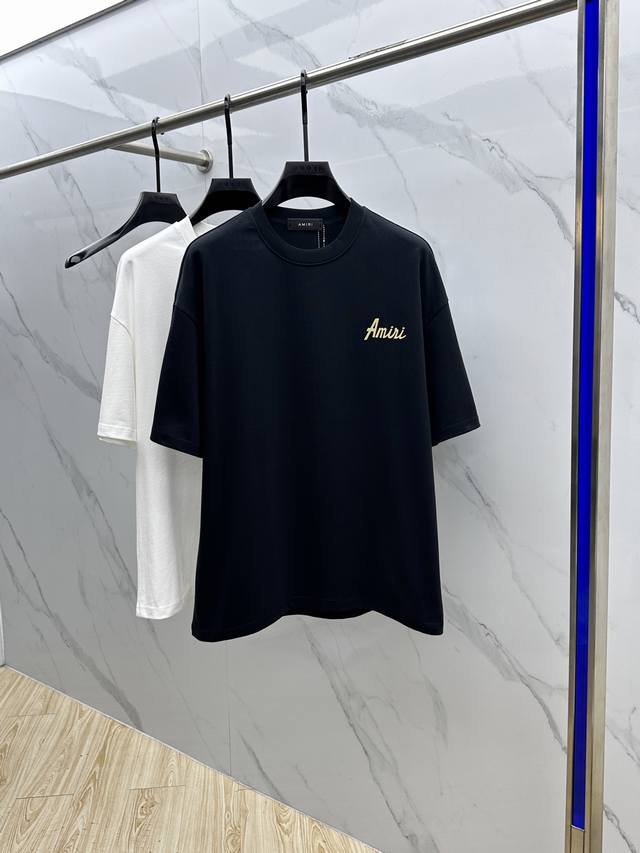Amiri 2025Fw Spring and Summer new round neck base outerwear T-shirt, three-dime