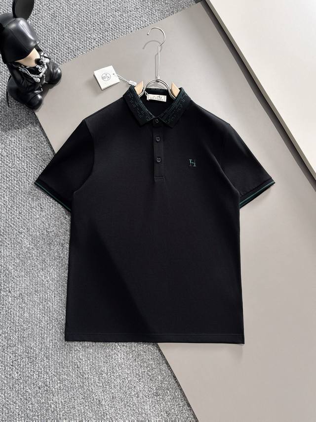 Hermes 25Ss new spring and summer short-sleeved lapel T-shirt Polo, the highest
