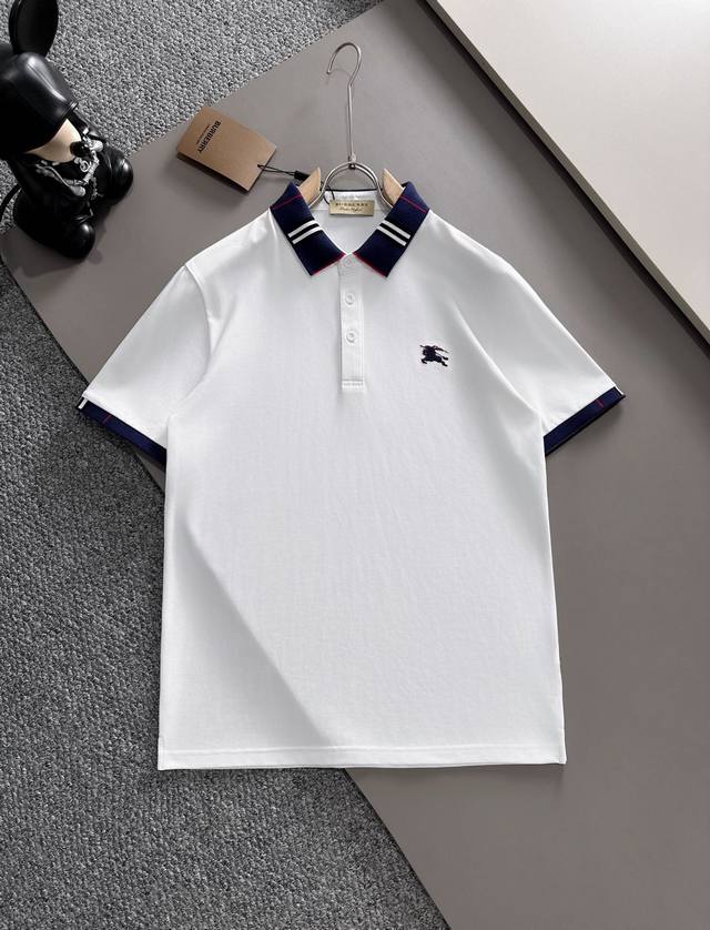 BURBERRY 25Ss new spring and summer short-sleeved lapel T-shirt Polo, the highe