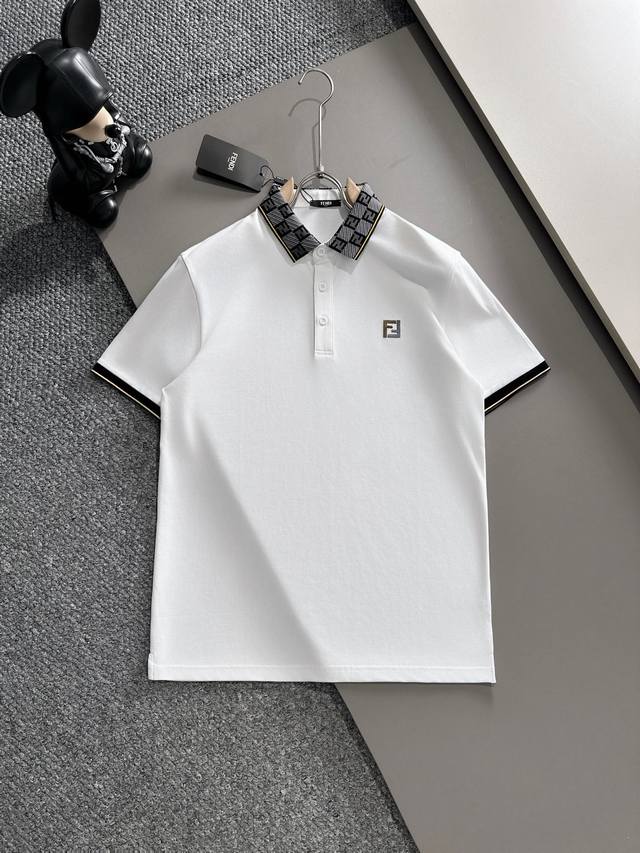 Fendi 25Ss new spring and summer short-sleeved lapel T-shirt Polo, the highest