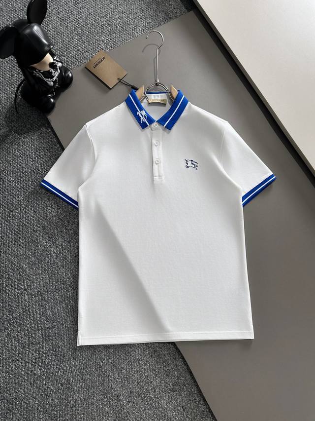 BURBERRY 25Ss new spring and summer short-sleeved lapel T-shirt Polo, the highes