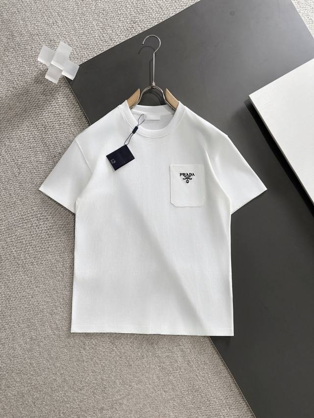 Prada 25Ss Spring and Summer New Releases Newest Short-sleeved Round Neck T-shi